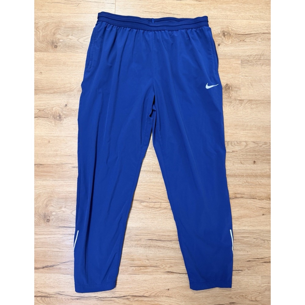 Nike Dri-FIT Running Pants Mens Large Blue Stretch Reflective Training Athletic